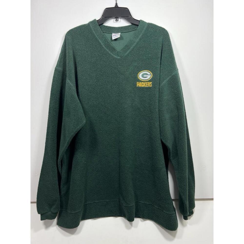 Vintage True Fan NFL Green Bay Packers Pullover Green Size XL  Green Terry